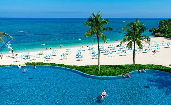 Two pools connected by the sea breeze