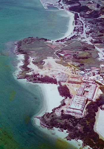 Moon Beach during construction